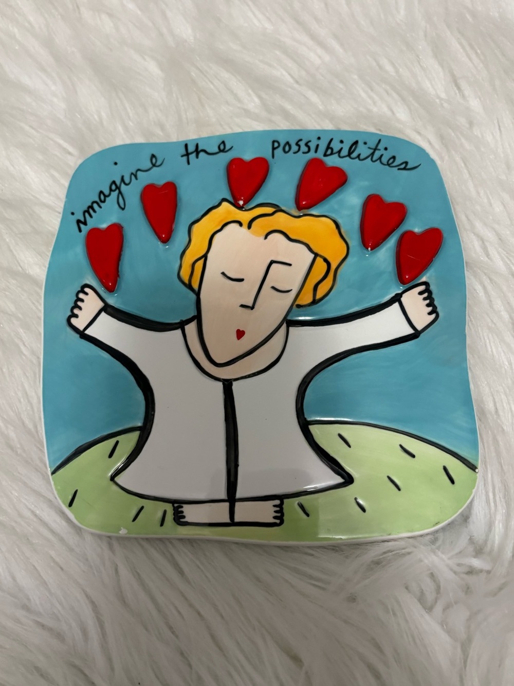 Imagine the Possibilities Sandra Magsamen for Silvestri Whimsy Ceramic Plaque